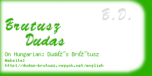 brutusz dudas business card